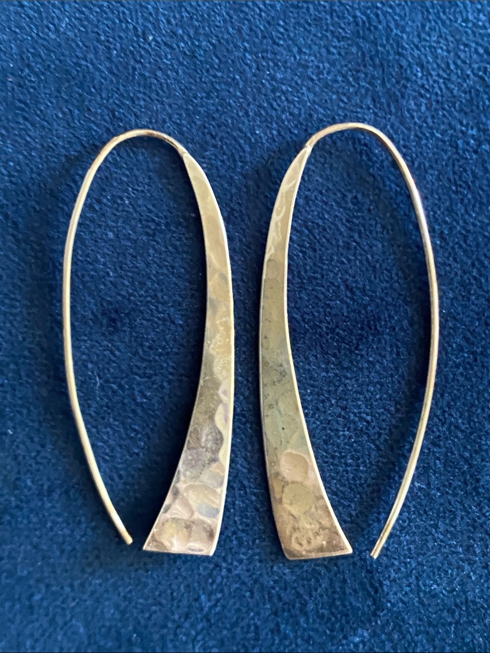 925 Sterling Silver Long Curved Dangle Earrings